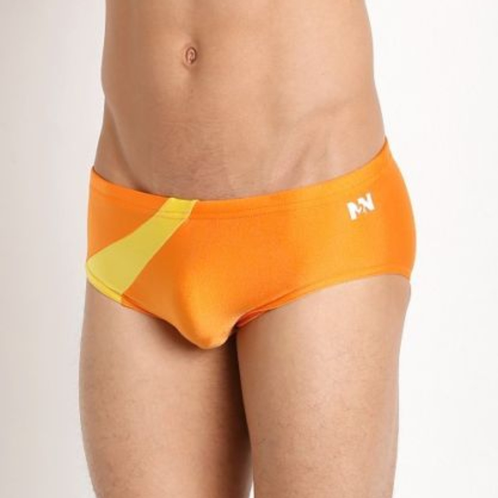 N2N Men's EC2 Eclipse Orange Trunk Swimsuit Large